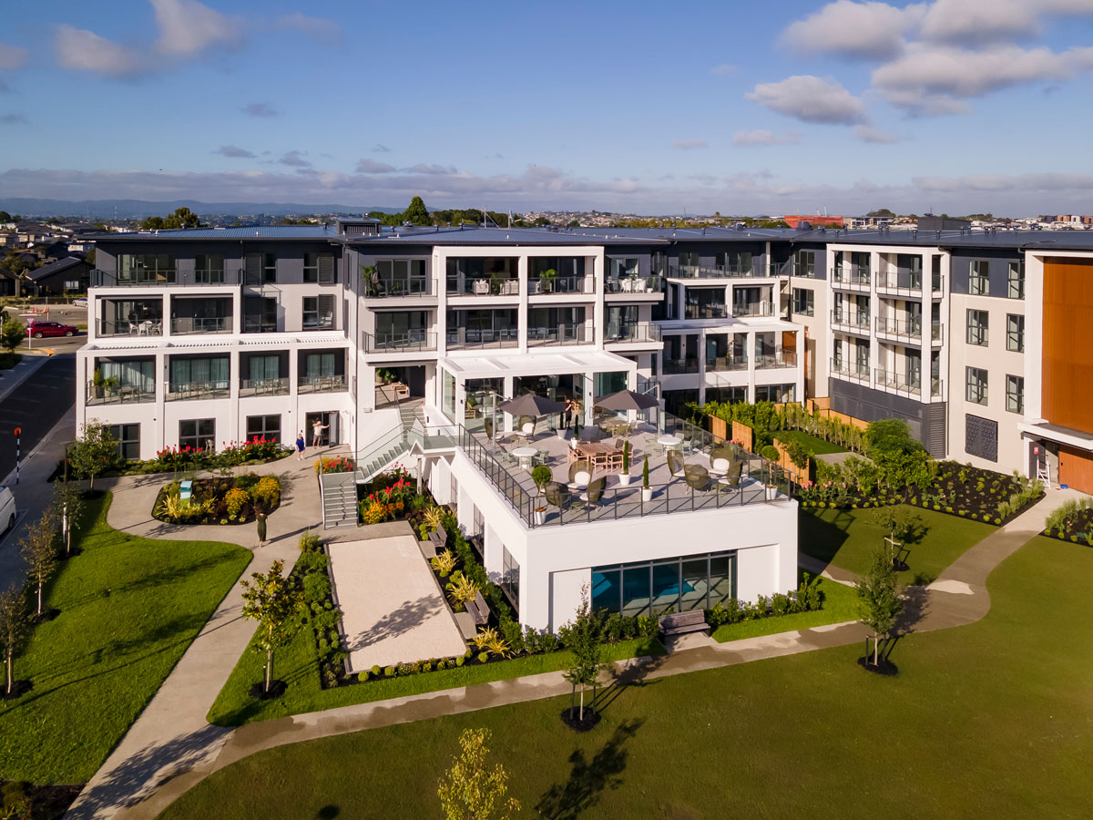 Elevated photo of the Orion Point village